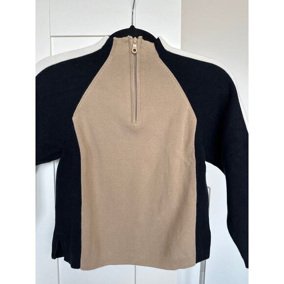 Hanna Andersson Boys 130 Tan Color Block 100% Cotton Knit 1/4 Zip Sweater. EUC - Picture 7 of 10